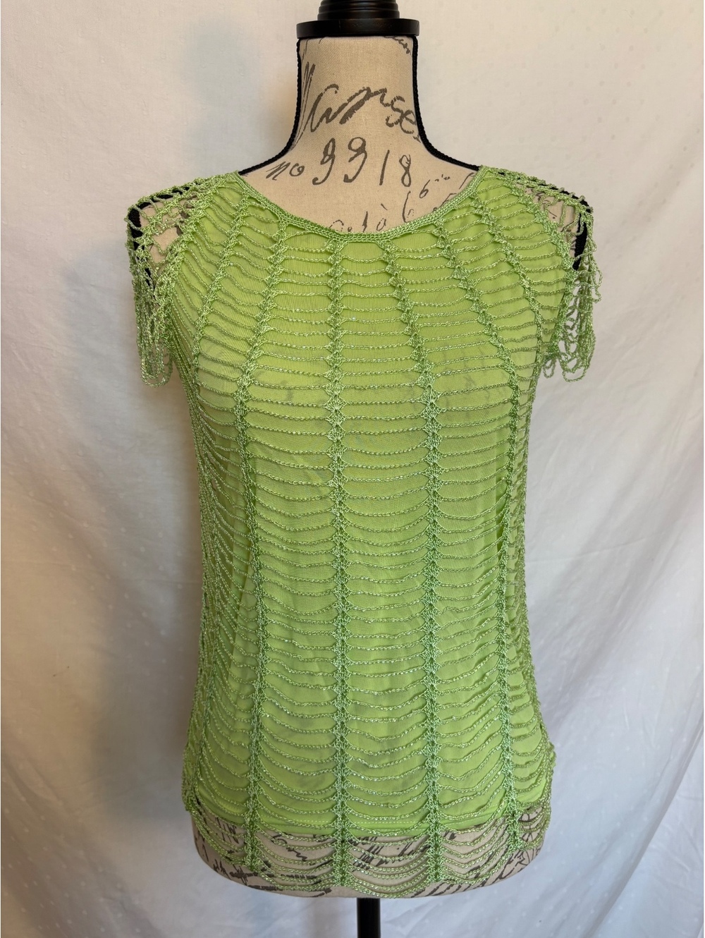 New. Origami by Vivien crochet/mesh top. Terrific lime green color.Many sizes. ,